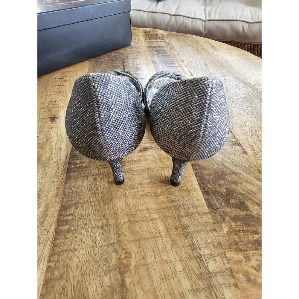 Nina Women's Carrie d'Orsay Pumps Steel Luna Shine Silver‎ Size 7M EUC